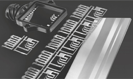 Figure 2: Examples of AlSi clad strips for bond connections